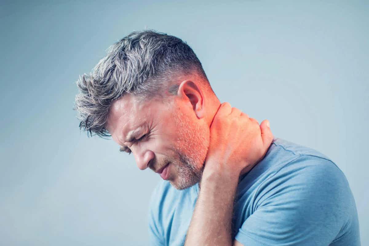 person suffering from cervical sprain symptoms